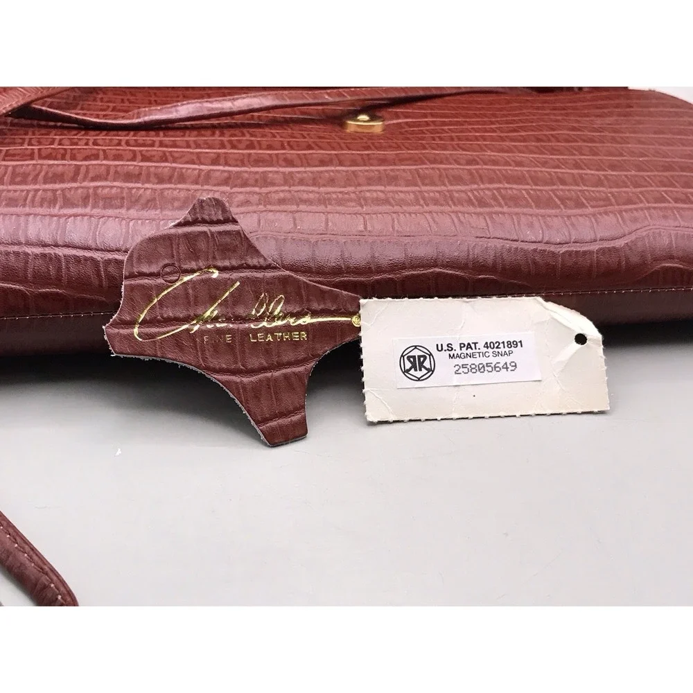 Clutch‎ Red Alligator Crocodile Genuine Leather Purse Bag 80's